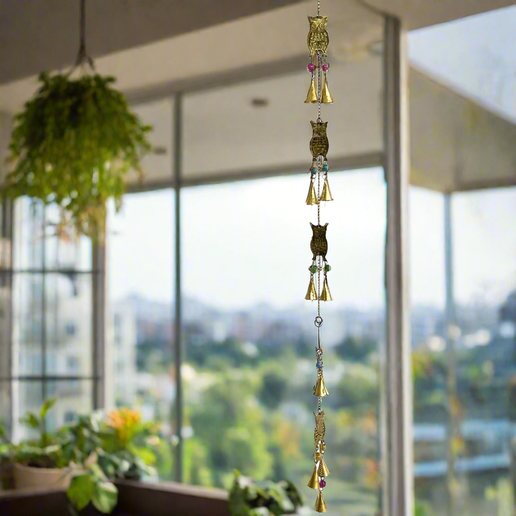 Chimes In Various Designs With Birds Theme Metal & Beads From Tamrapatra