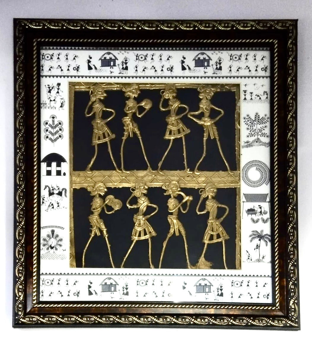 Tribal Dhokra Figures With Warli Art Frame Collection Defines Your Space Tamrapatra