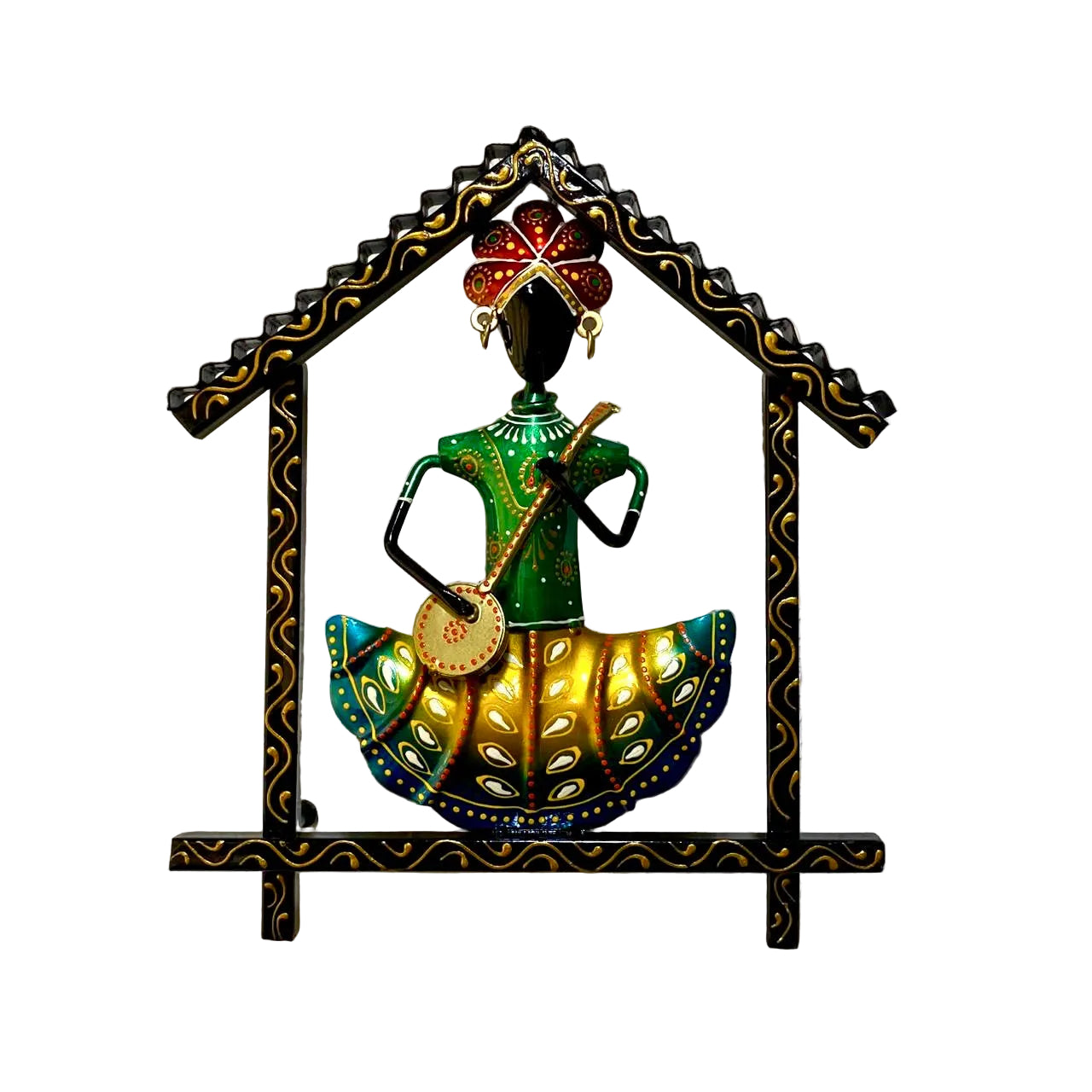 Attractive Musical Hut Frame With Sitting Man Playing Instruments By Tamrapatra - Tamrapatra