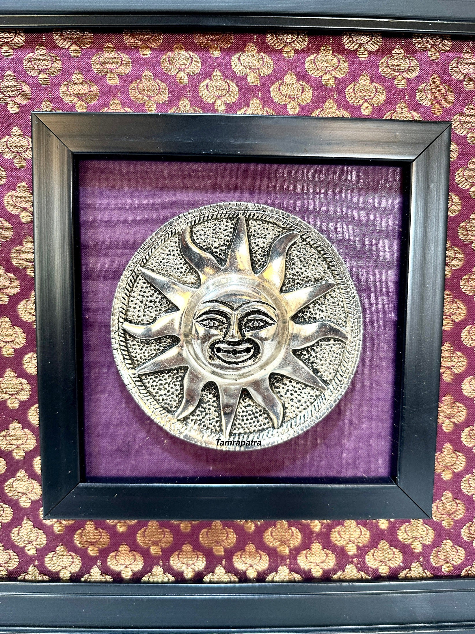 Metal Carving Plates On Beautiful Vibrant Handcrafted Frames Wall Art By Tamrapatra