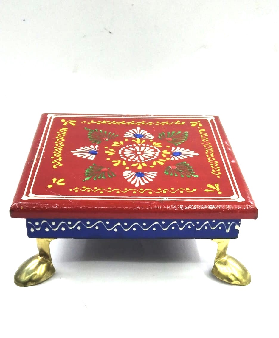 Wooden Hand Painted Bajoth Multicolor Handcrafted By Indian Artisans By Tamrapatra