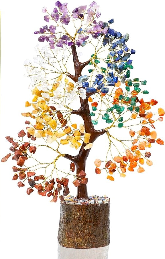 Crystal Tree 7 Chakra Big 500 Stones Vastu Collection Showpiece From Tamrapatra