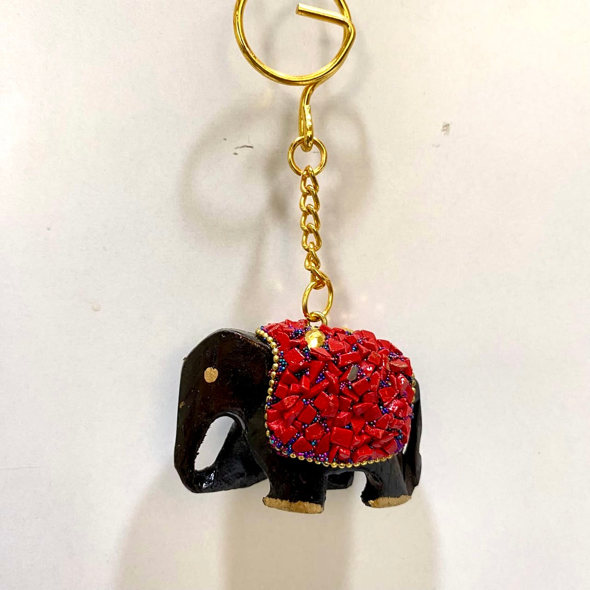 Elephant Hand Painted Keychain Various Beautiful Shades Indian Souvenir Tamrapatra - Tamrapatra