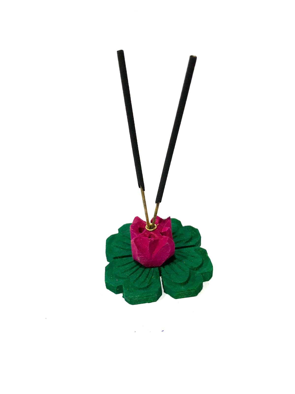 Incense Stick Holder In Designer Flower Style Wooden Handcrafted From Tamrapatra