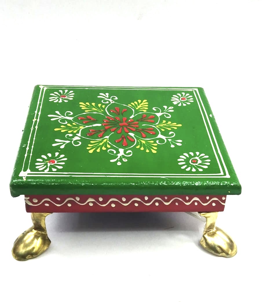 Wooden Hand Painted Bajoth Multicolor Handcrafted By Indian Artisans By Tamrapatra