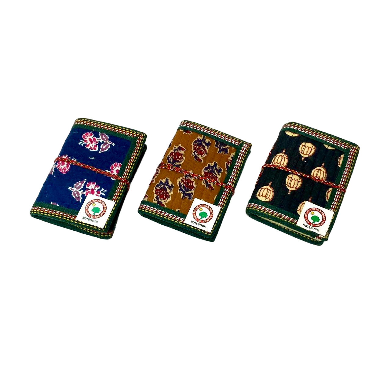Three playing card decks with different designs on a white background