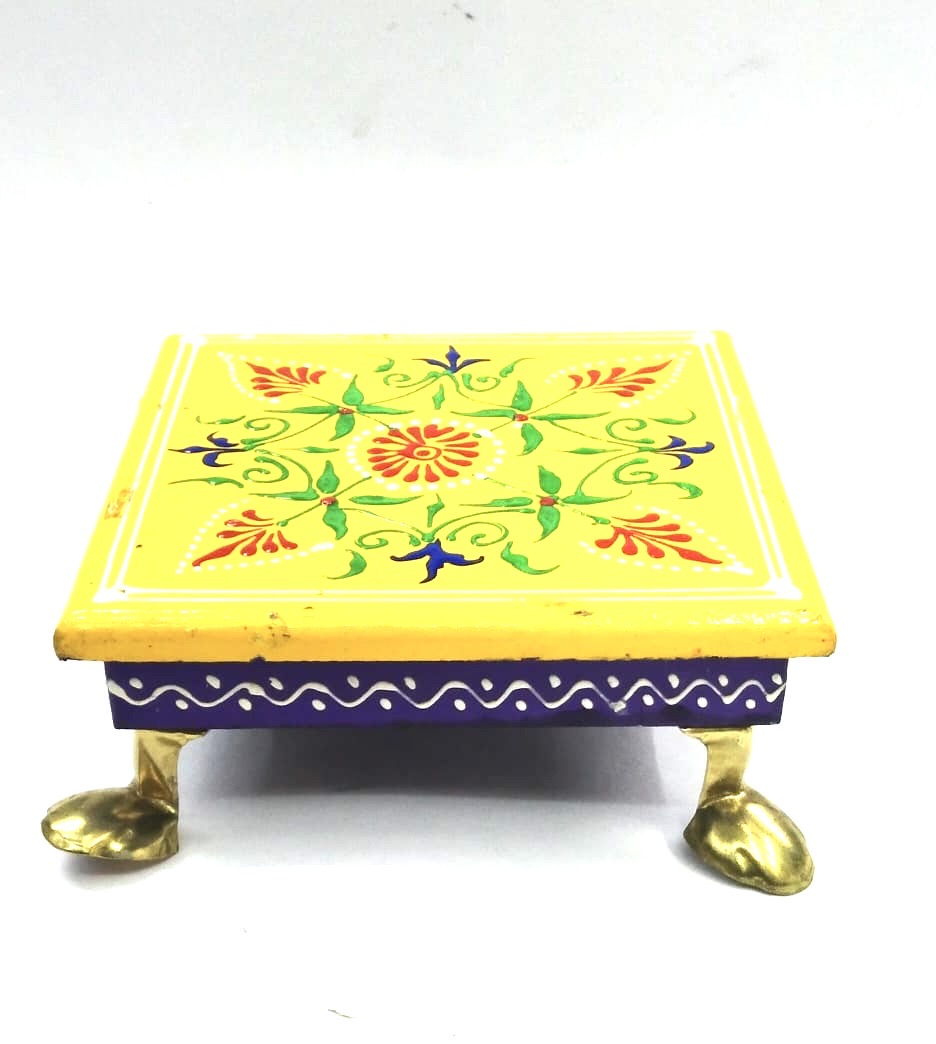 Wooden Hand Painted Bajoth Multicolor Handcrafted By Indian Artisans By Tamrapatra