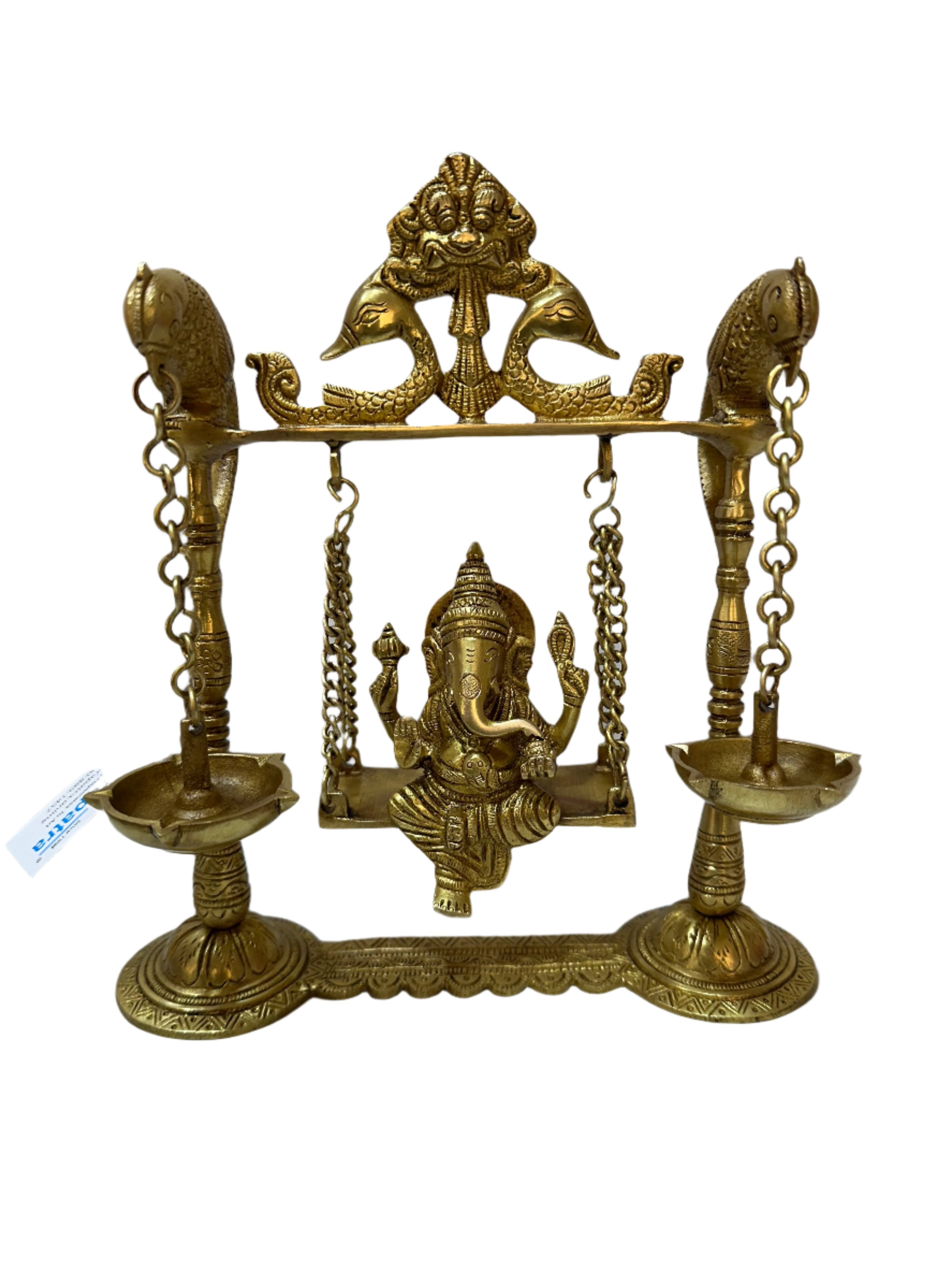 Ganesh On Swing Brass High Quality Fine Carving Limited Stock At Tamrapatra