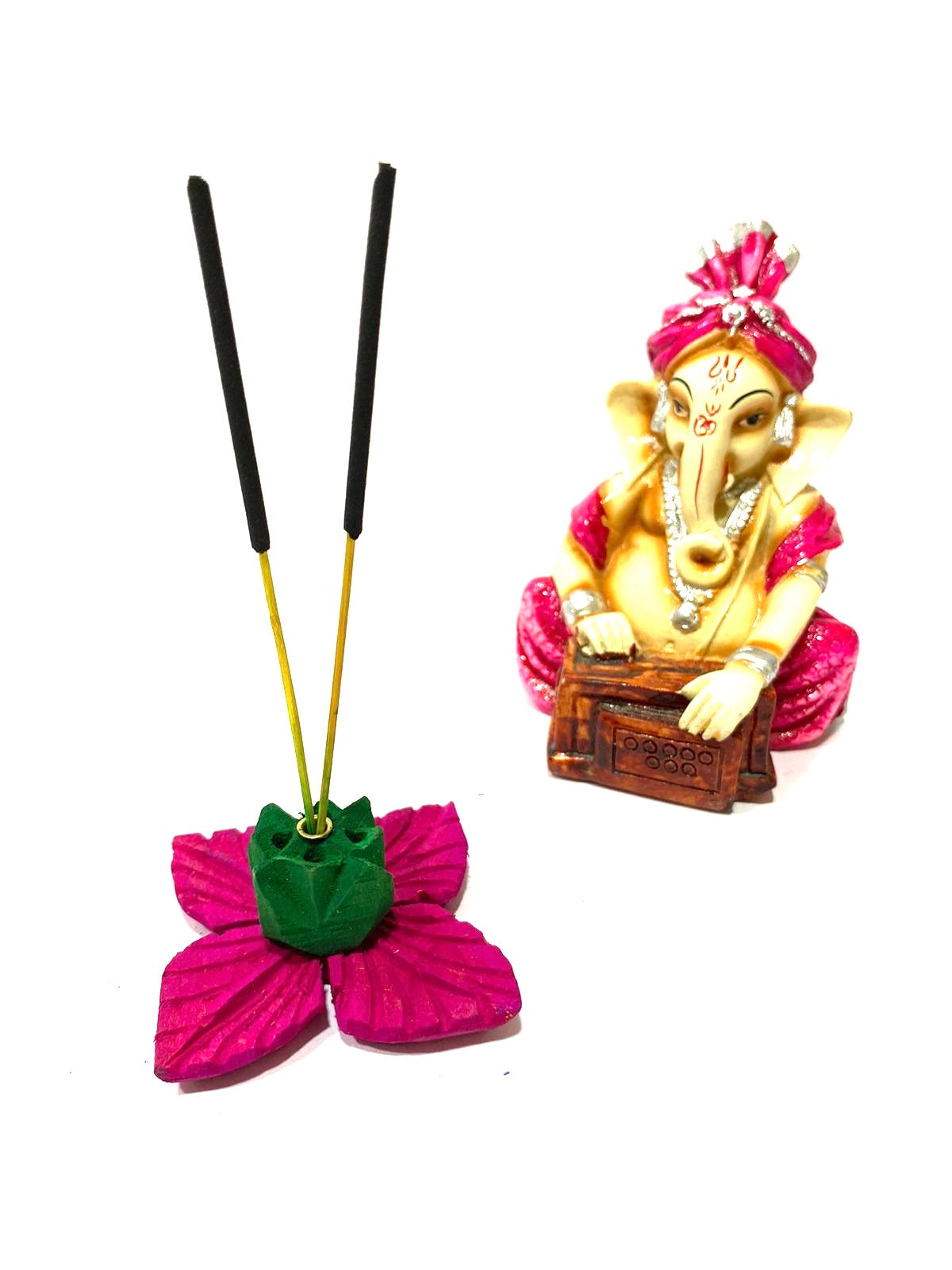 Incense Wooden Stick Holder In Floral Design Attractive Colors Gifting Tamrapatra