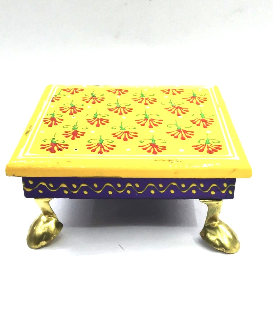 Wooden Hand Painted Bajoth Multicolor Handcrafted By Indian Artisans By Tamrapatra