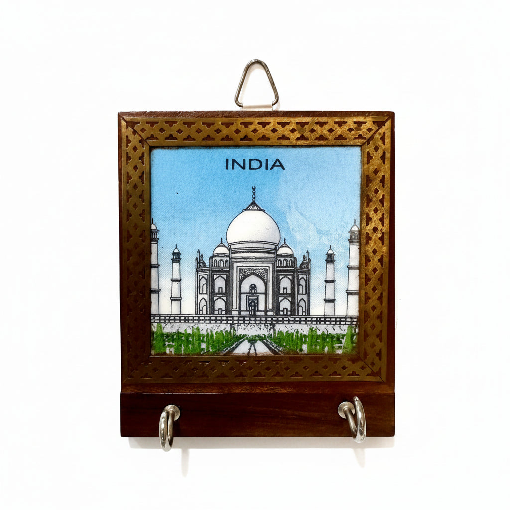 Blue Pottery Tiles Key Holder In Eccentric Designs Exclusive Art From Tamrapatra - Tamrapatra