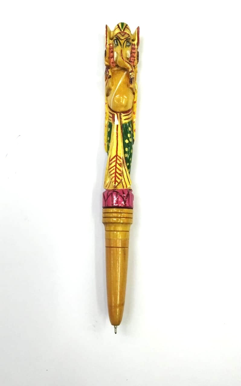 Royal Wooden Pen With Hand Painting Various Design Indian Artisans By Tamrapatra