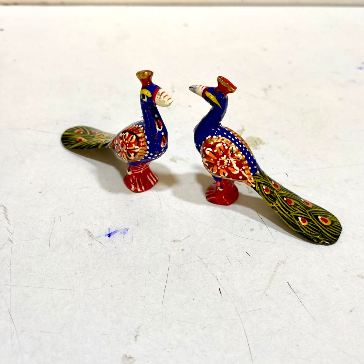 Meena Metal Peacock In Beautiful Handcrafted Animals Souvenir Tamrapatra