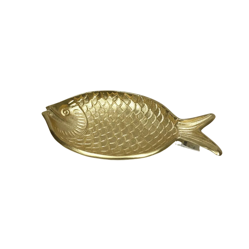 Golden Leaf Fish Platter Metal Crafts Bring Attraction With Utility From Tamrapatra