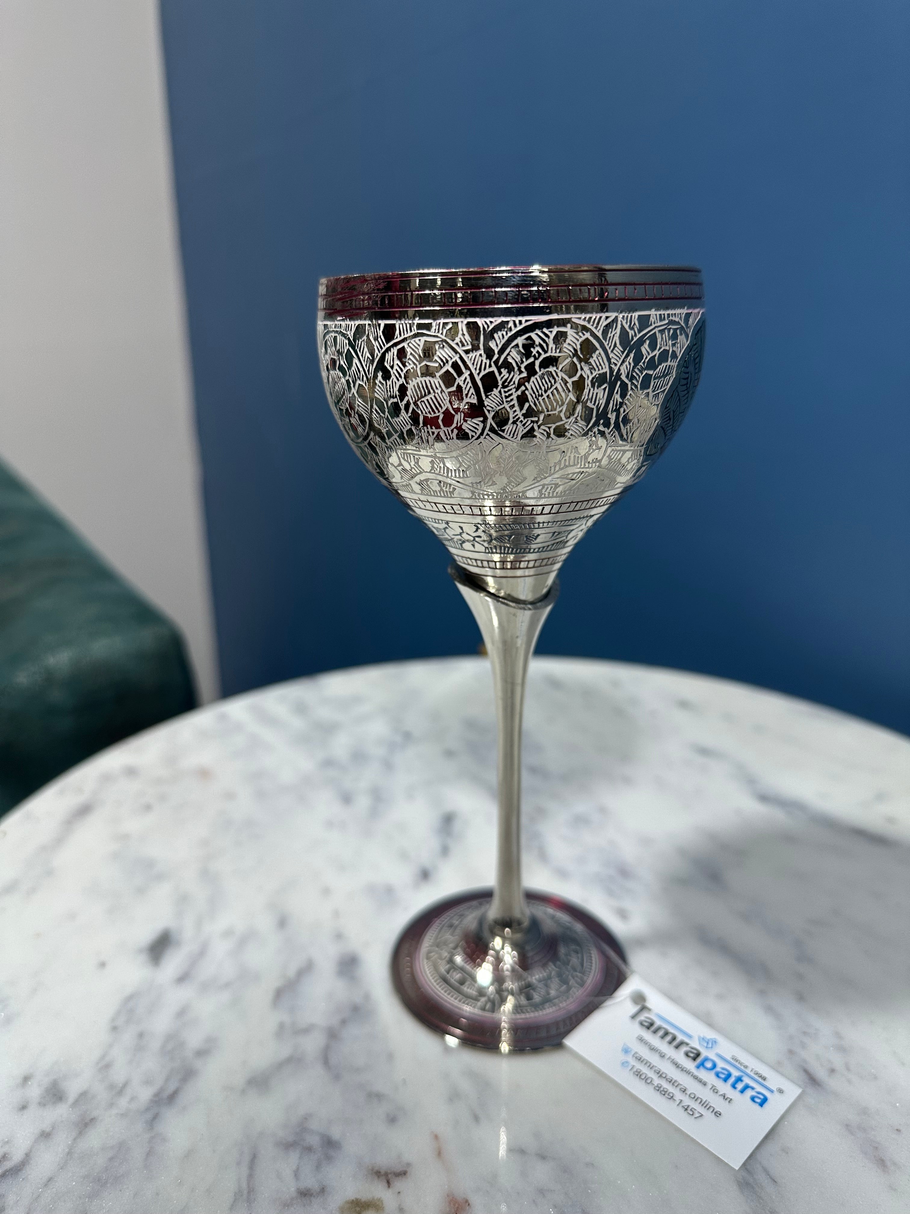 Wine Glass In Various Luxurious Designs Handcrafted Brassware By Tamrapatra