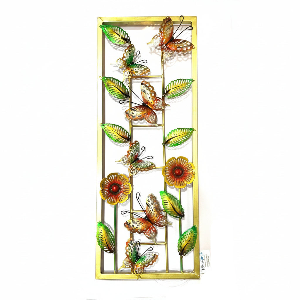 Flower Metal Hanging Frame Beautiful Shades Nature Inspired Art Tamrapatra