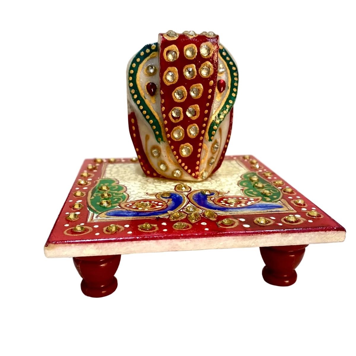 Designer Marble Ganesh With Bajot Best For Gifting Religious From Tamrapatra