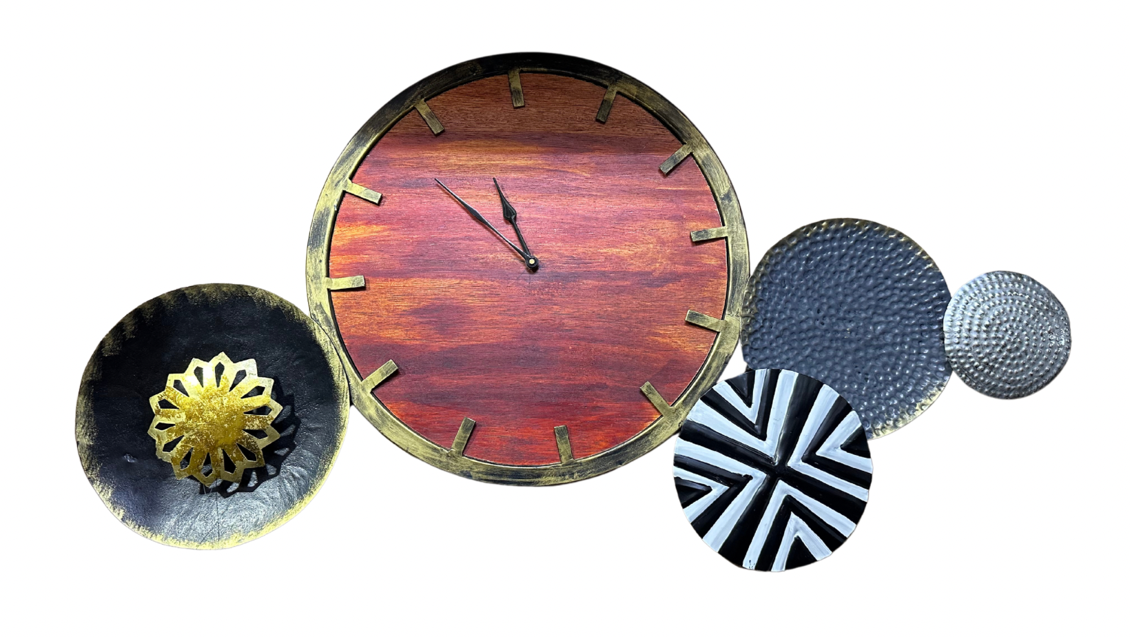 Wall Décor Utility Clock Living Room Decoration Metal Crafts From Tamrapatra