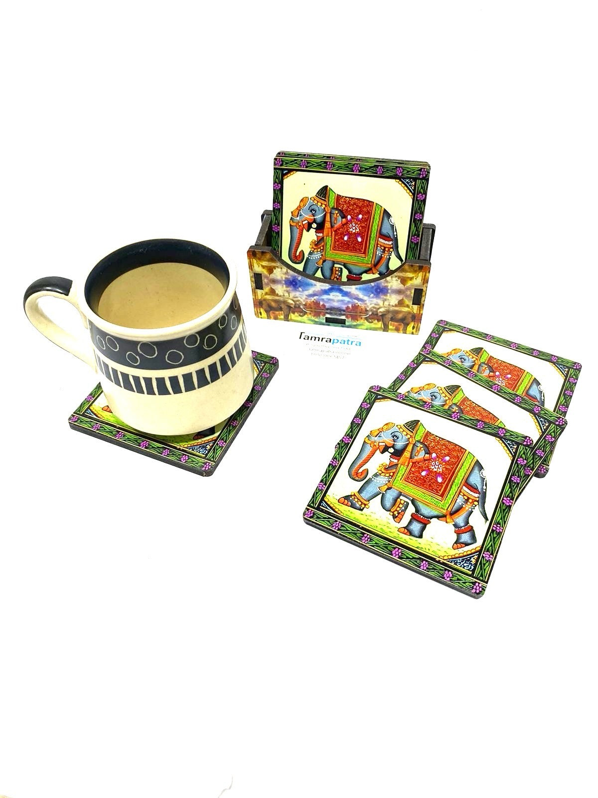 Tea Coasters In Various Indian Theme Kitchen Accessories Exclusively At Tamrapatra