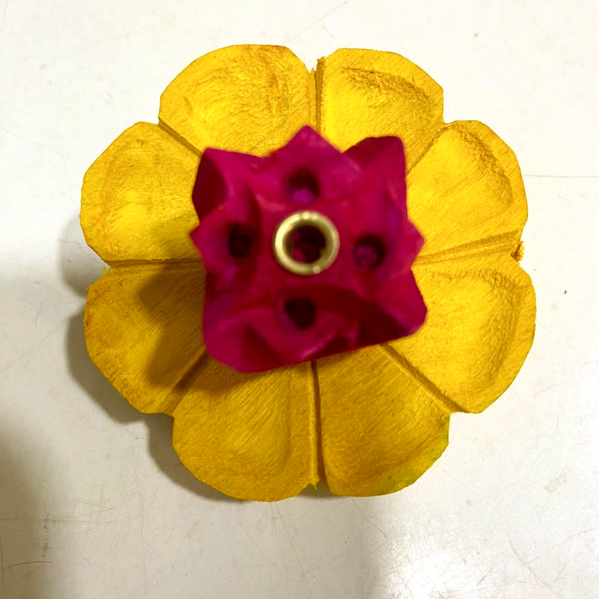 Incense Stick Holder In Designer Flower Style Wooden Handcrafted From Tamrapatra