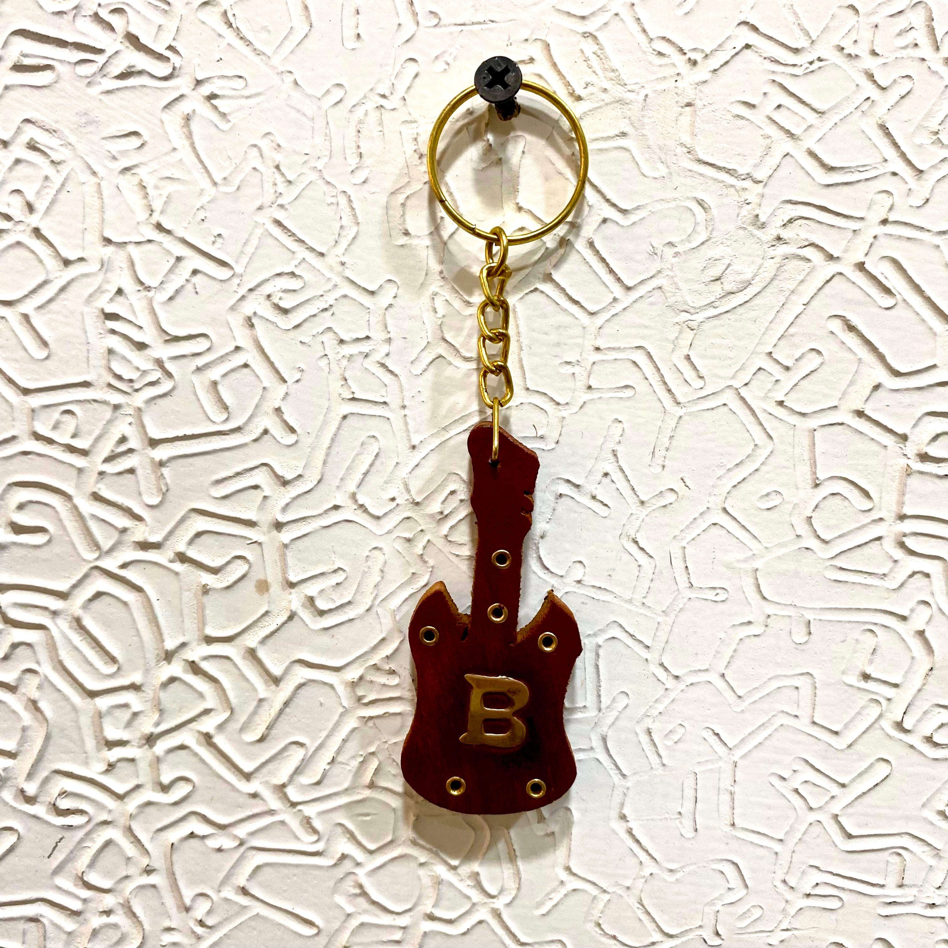 Flaunt Guitar Alphabet Stylish Keychain For Your Keys Wooden From Tamrapatra - Tamrapatra