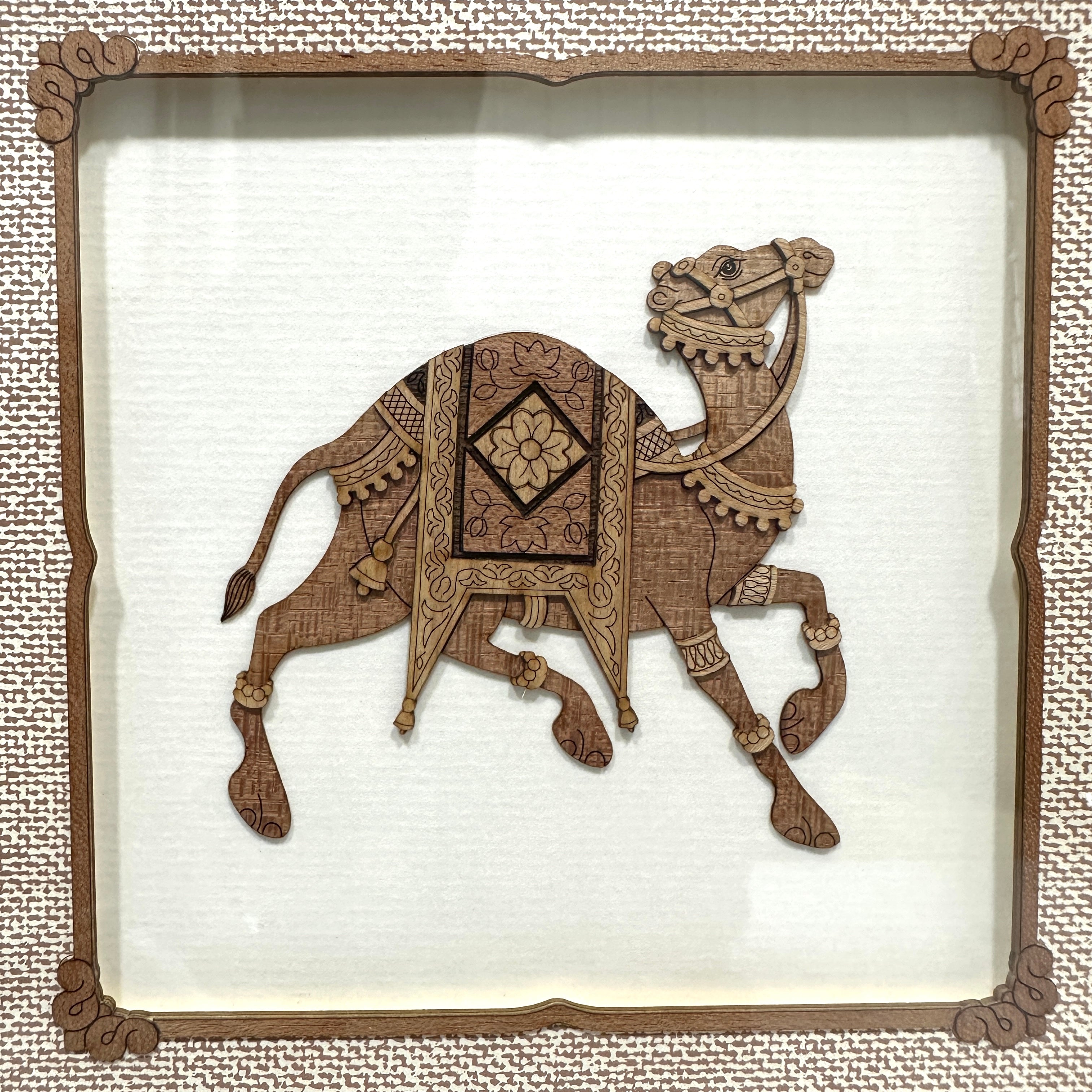 Camel Wooden Animal Depiction Frame Exclusive Artware Available At Tamrapatra