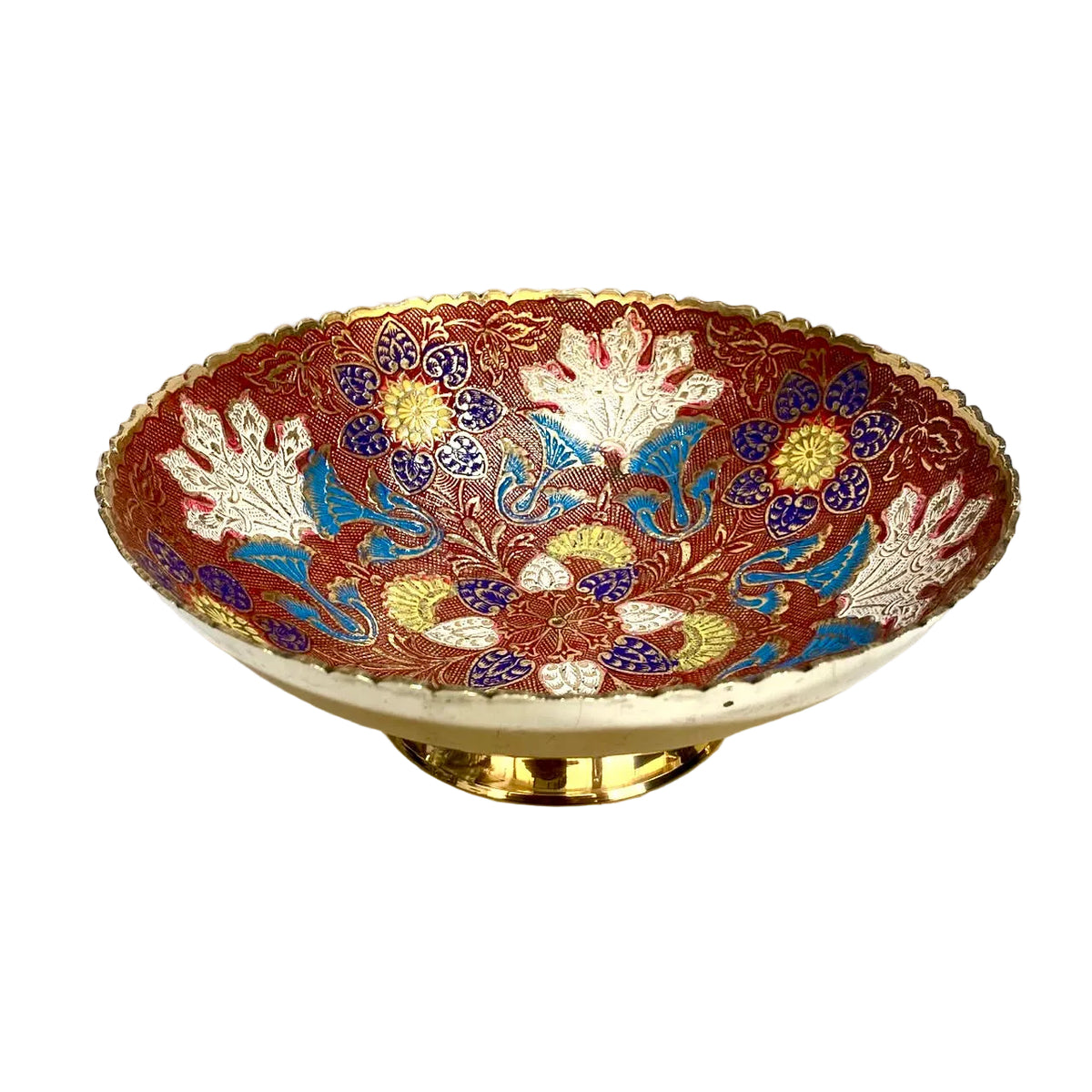 Shades Of Red Brass Serving Bowls Inlay Work In Various Sizes By Tamrapatra - Tamrapatra