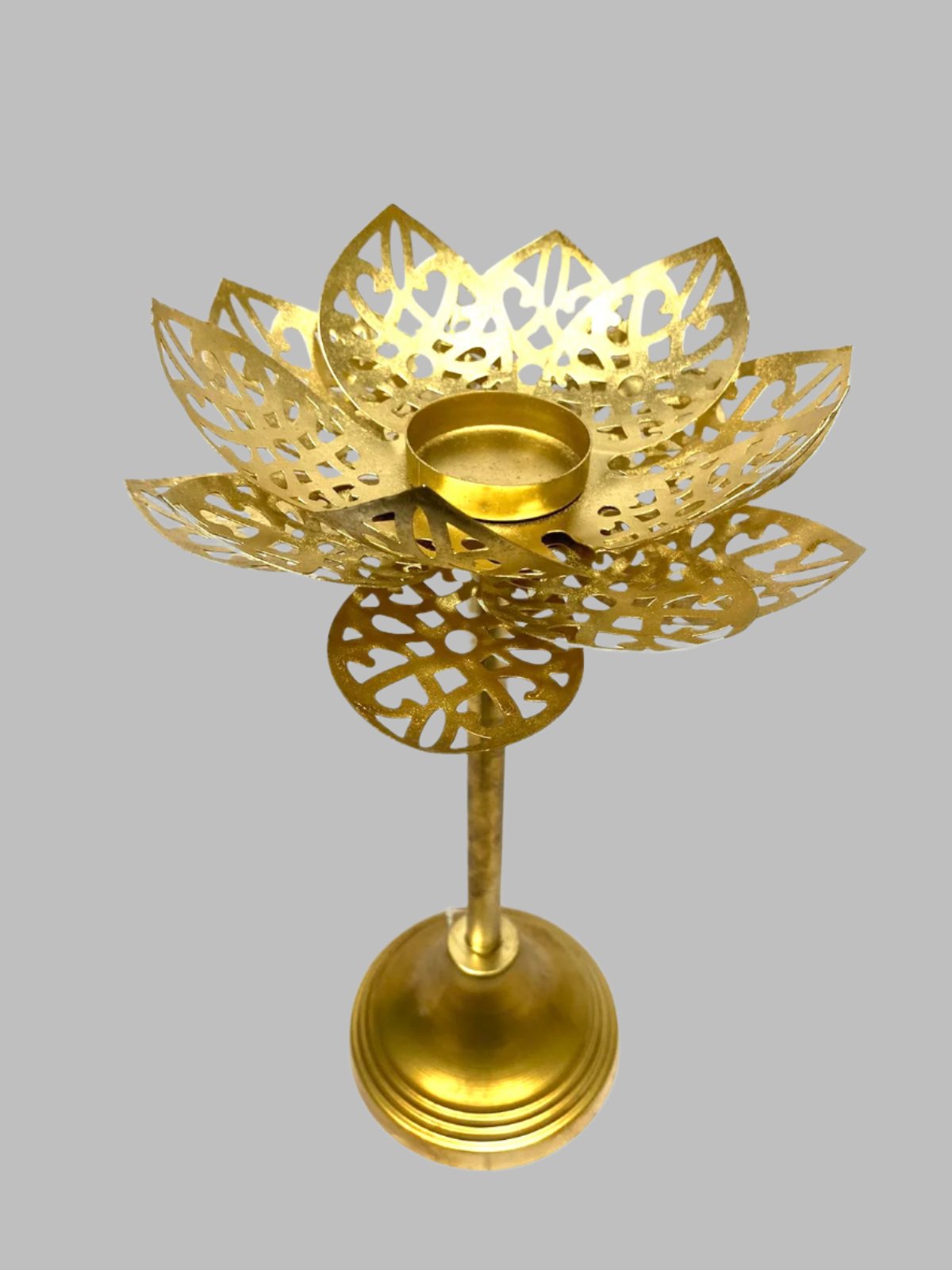 Gold Brilliant Tea Light Stand In Set Of 3 Various Models Exclusive By Tamrapatra