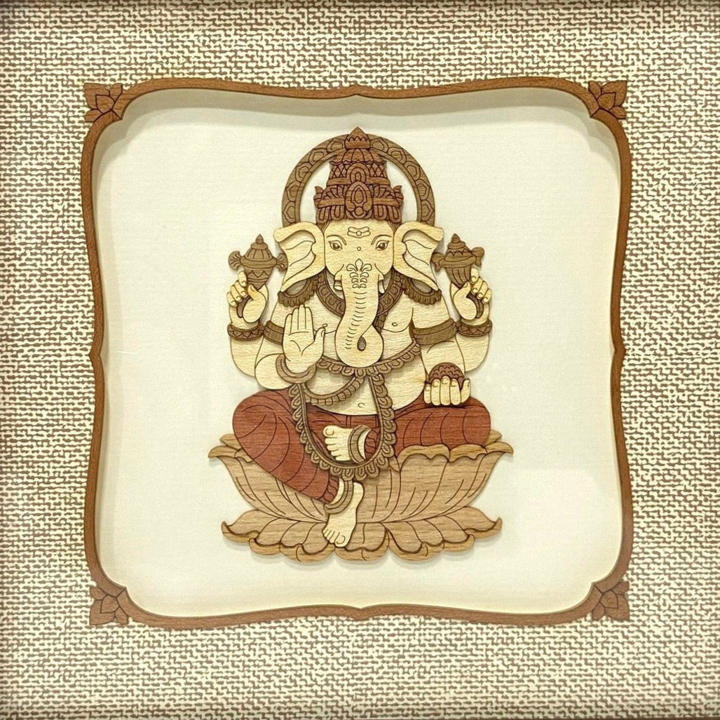 Lakshmi Ganesh Saraswati Deity Premium Wooden Art Frames At Tamrapatra