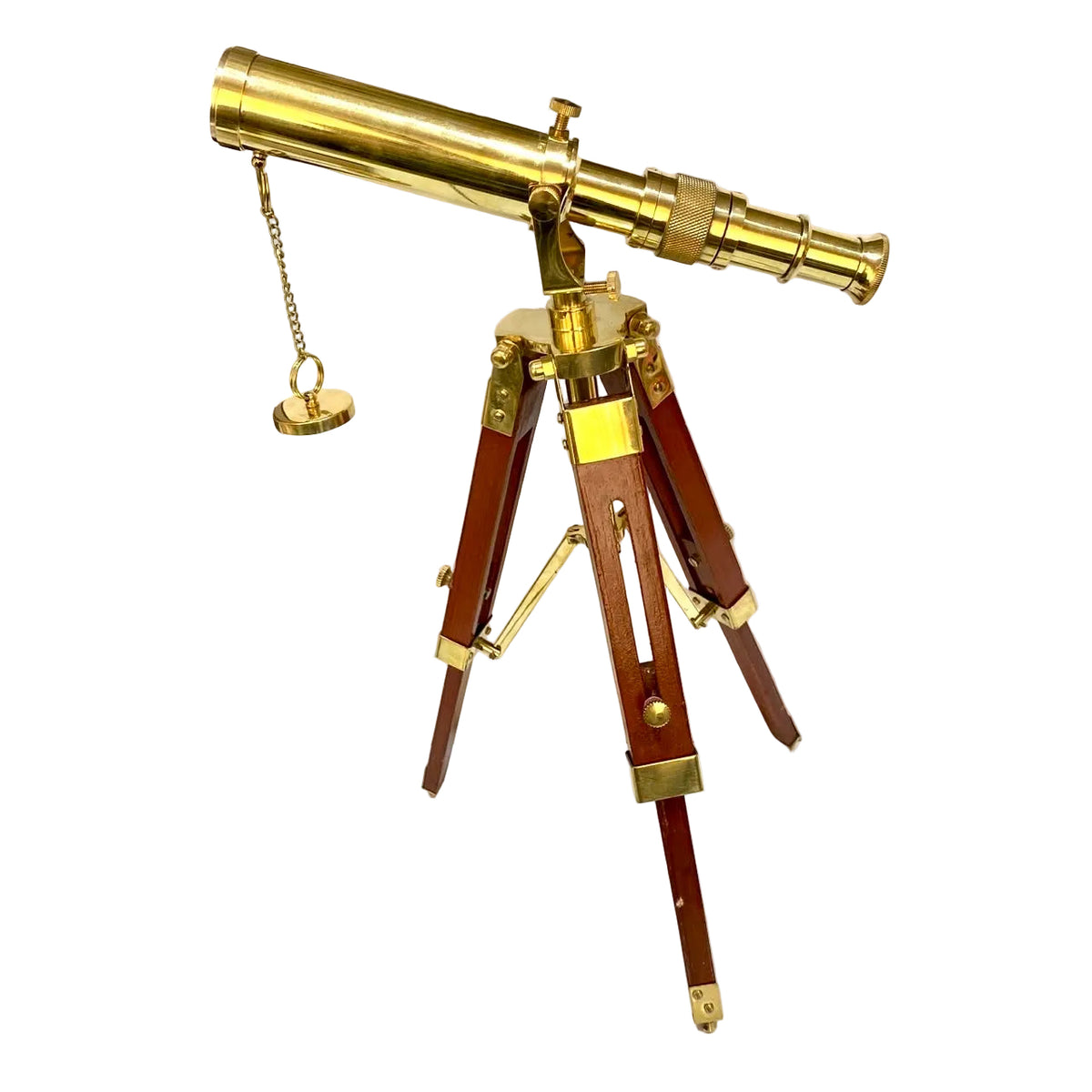 Telescope Brass On Wooden Tripod Stand With Extension Exclusive Gifts By Tamrapatra - Tamrapatra