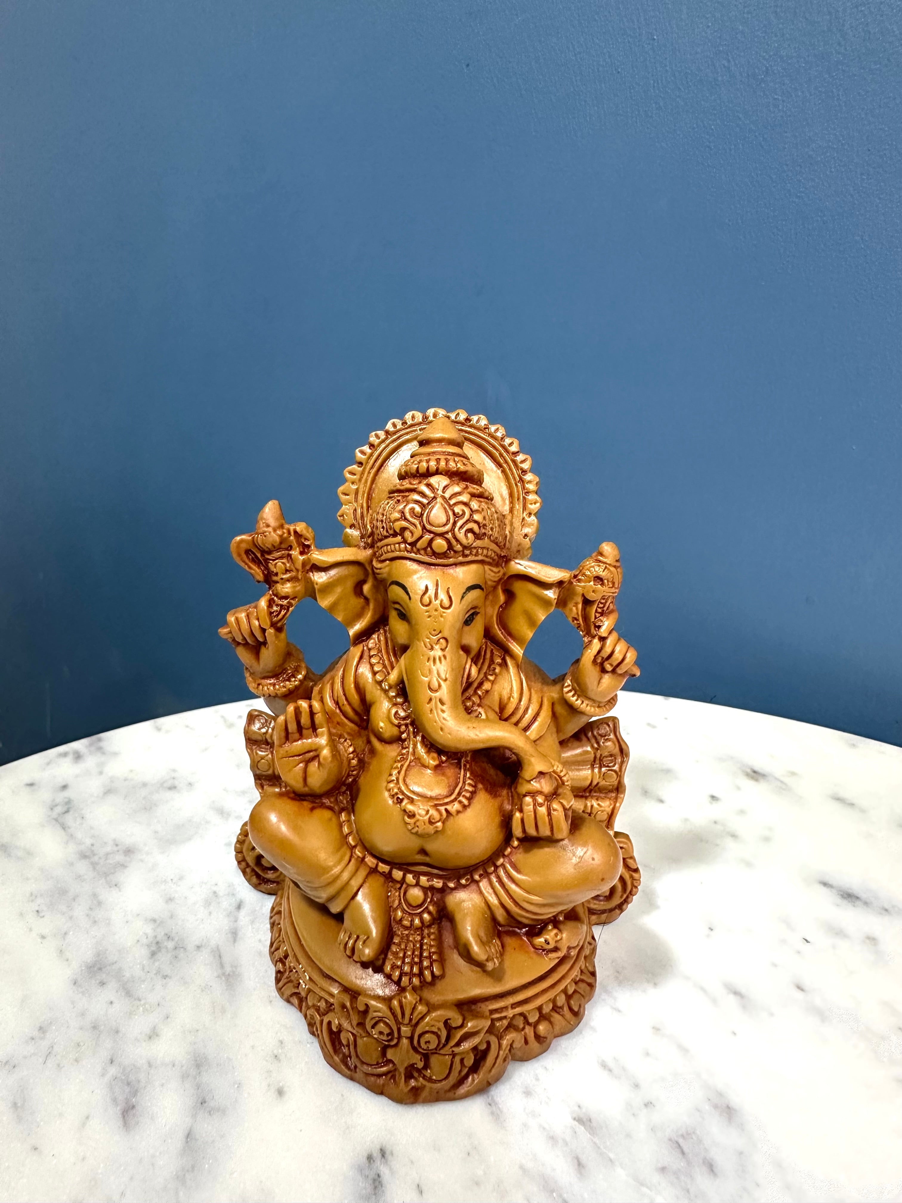 Ganesh Wooden Effect on Resin Handicrafts Spiritual Collection By Tamrapatra