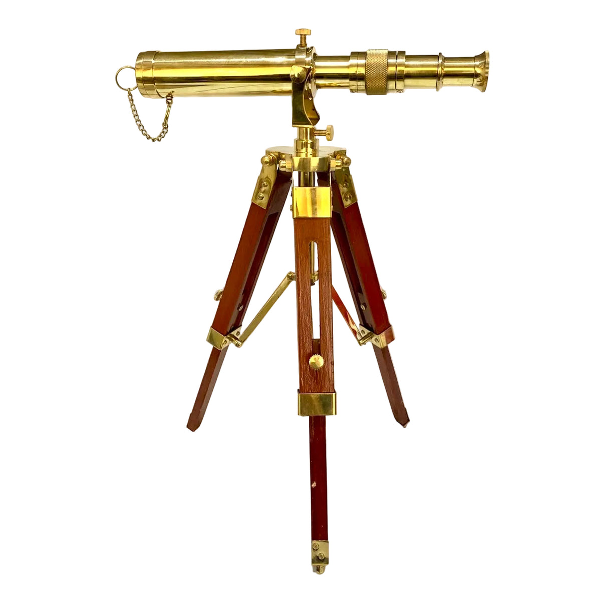 Telescope Brass On Wooden Tripod Stand With Extension Exclusive Gifts By Tamrapatra - Tamrapatra