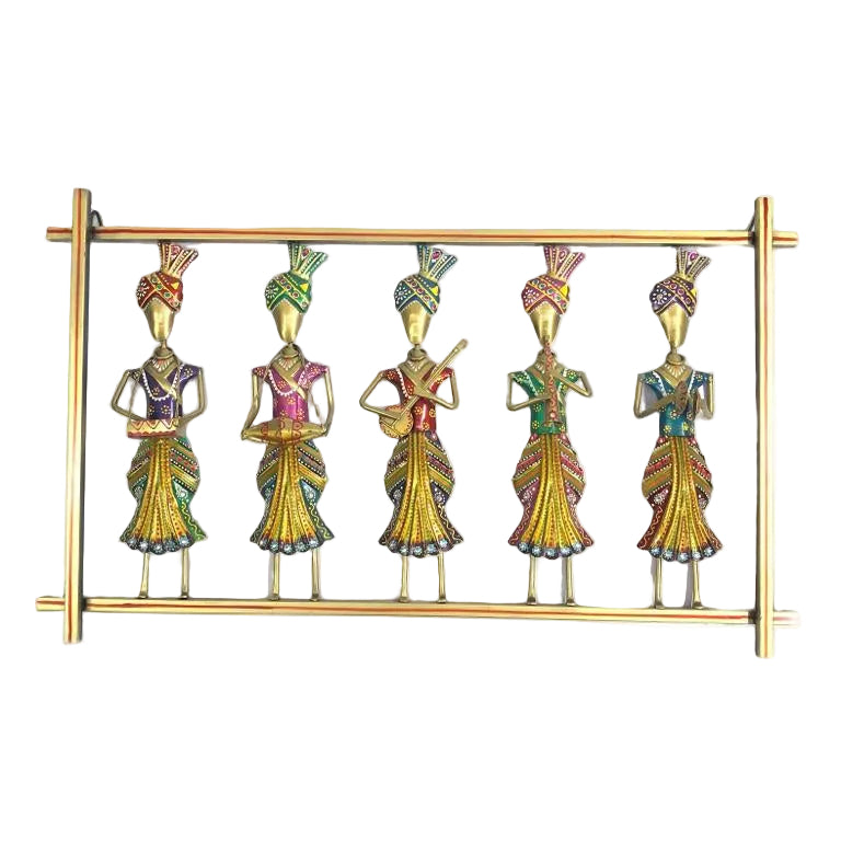 5 Standing Lady Musician In Eye Dazzling Metal Craftsmanship By Tamrapatra - Tamrapatra