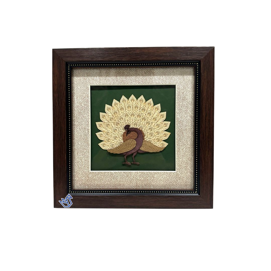 Beautiful Bird Themed Peacock Handpicked Wooden Art Frames Gifts By Tamrapatra