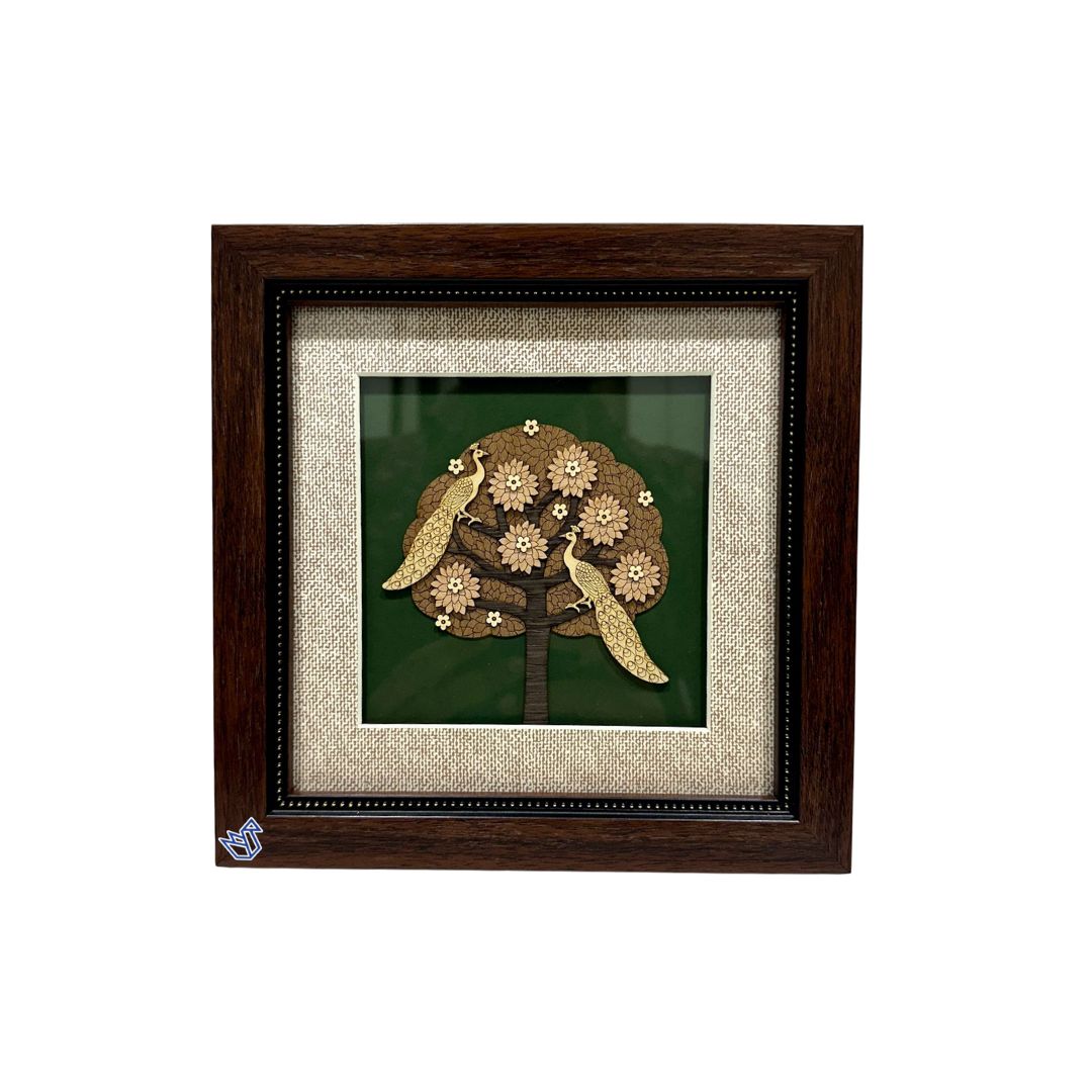 Beautiful Bird Themed Peacock Handpicked Wooden Art Frames Gifts By Tamrapatra