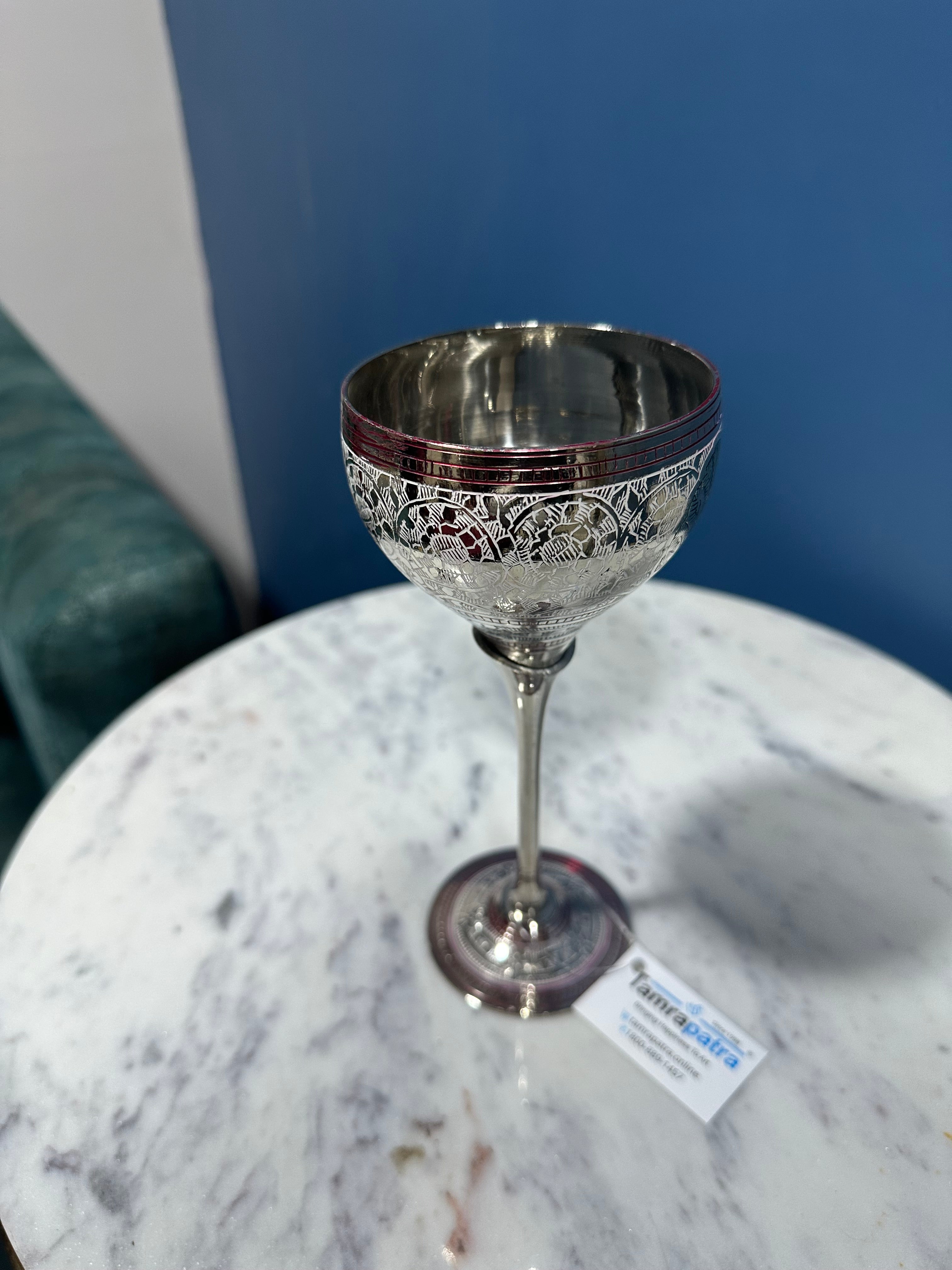 Wine Glass In Various Luxurious Designs Handcrafted Brassware By Tamrapatra