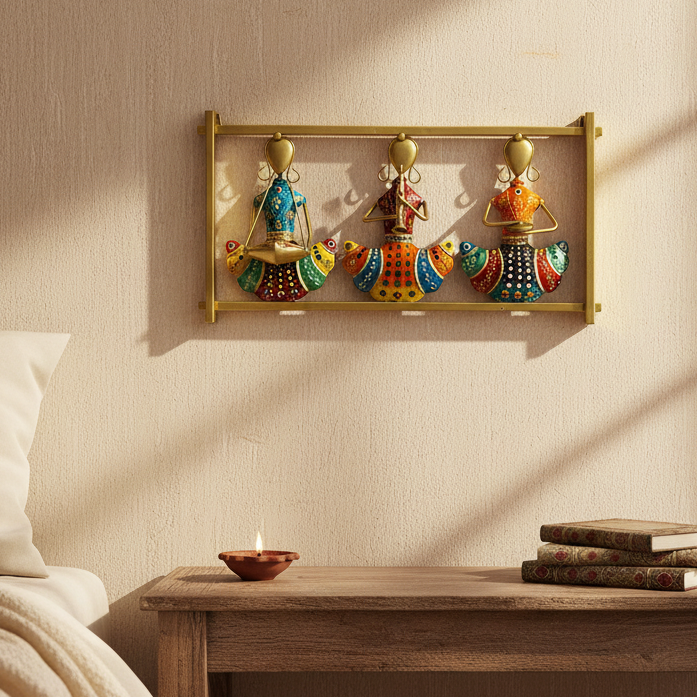 Lady Musicians In Hanging Frame Multicolor Various Designs Available At Tamrapatra - Tamrapatra