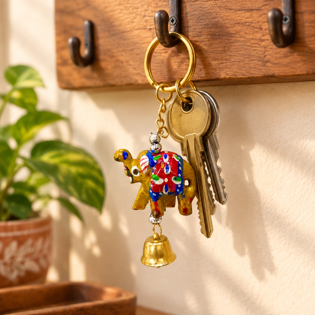 Key Chain Elephant In Various Shades Handcrafted Design Exclusive By Tamrapatra