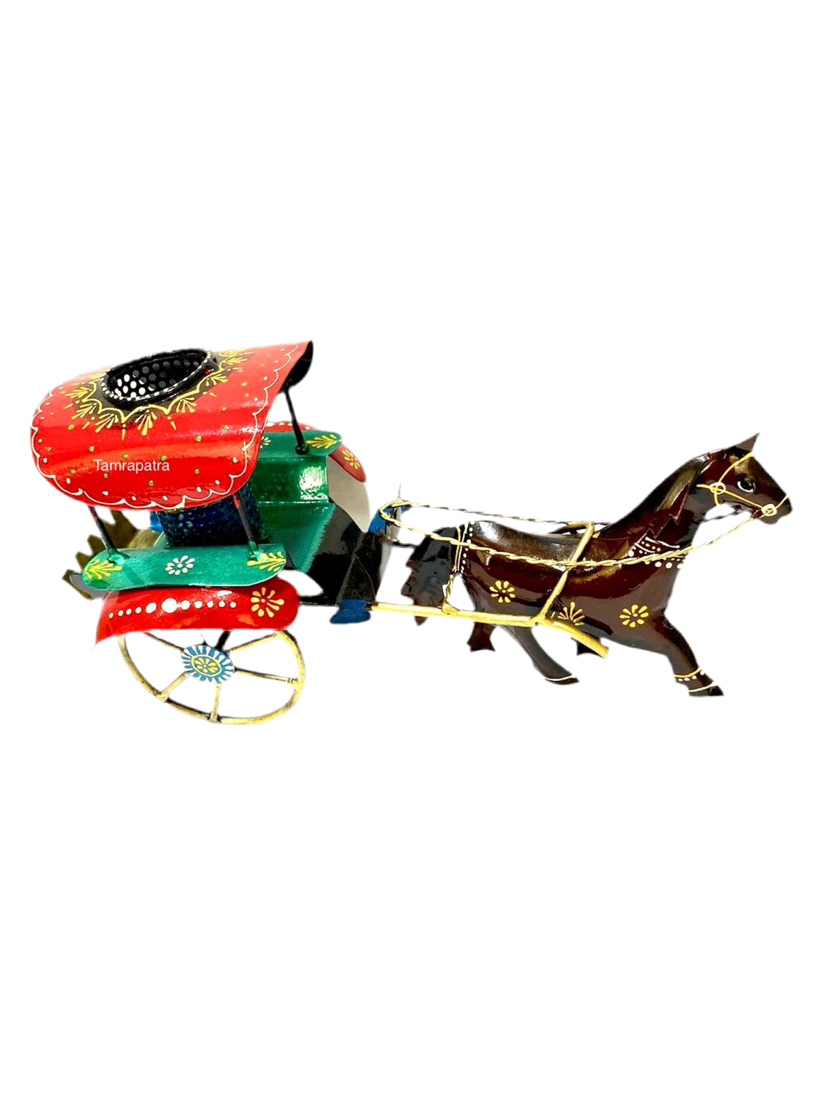 Handcrafted Horse Cart In Exclusive Designer Pen Stationary Holder By Tamrapatra