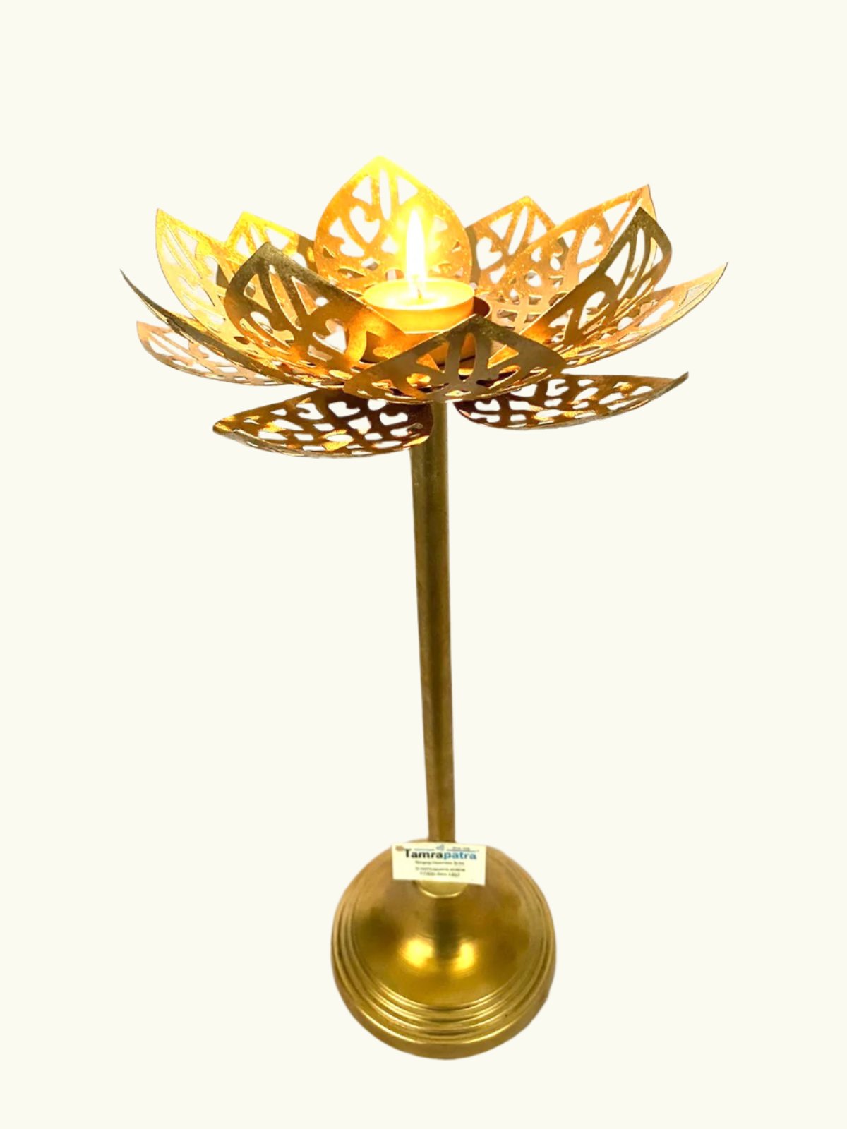 Gold Brilliant Tea Light Stand In Set Of 3 Various Models Exclusive By Tamrapatra