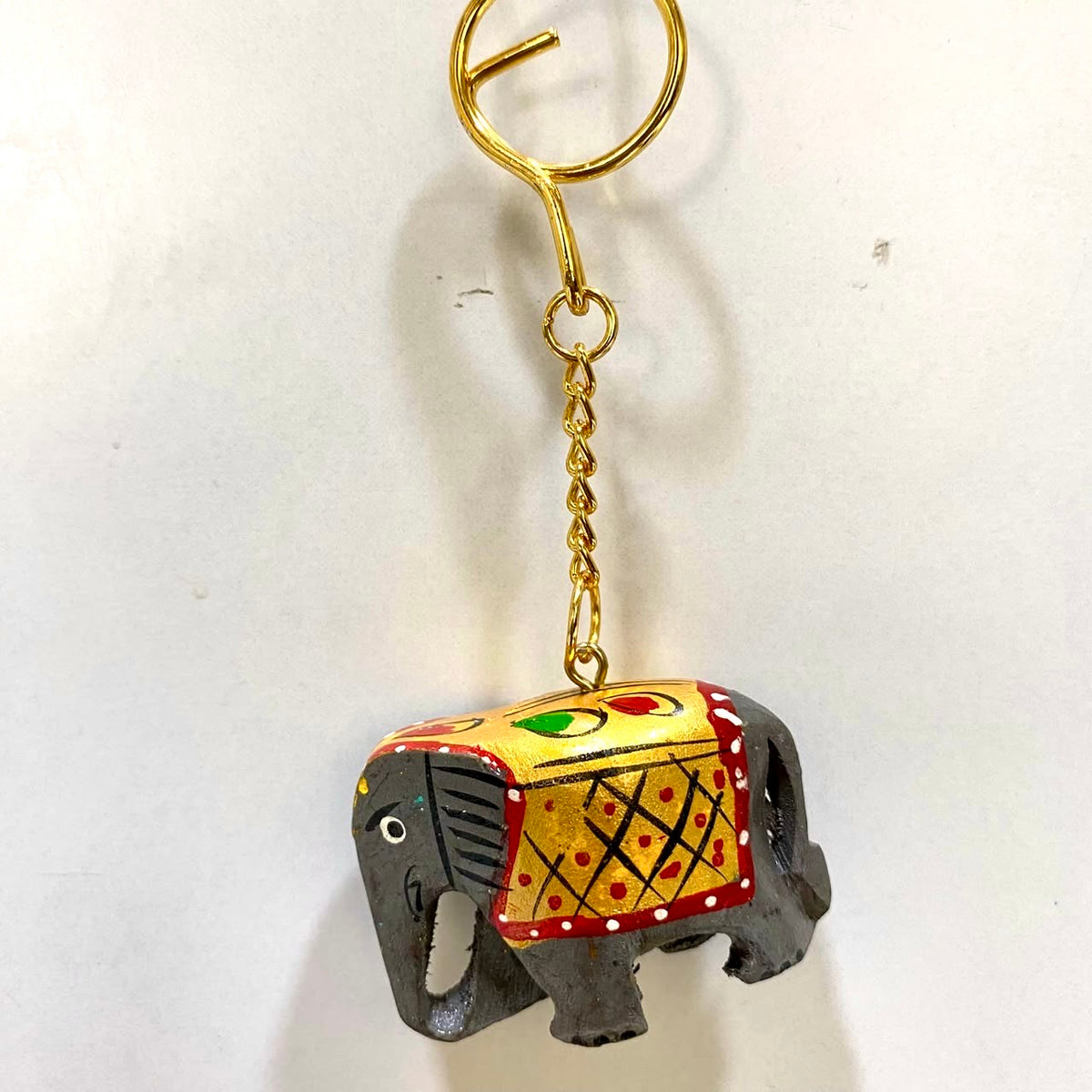 Elephant Hand Painted Keychain Various Beautiful Shades Indian Souvenir Tamrapatra - Tamrapatra