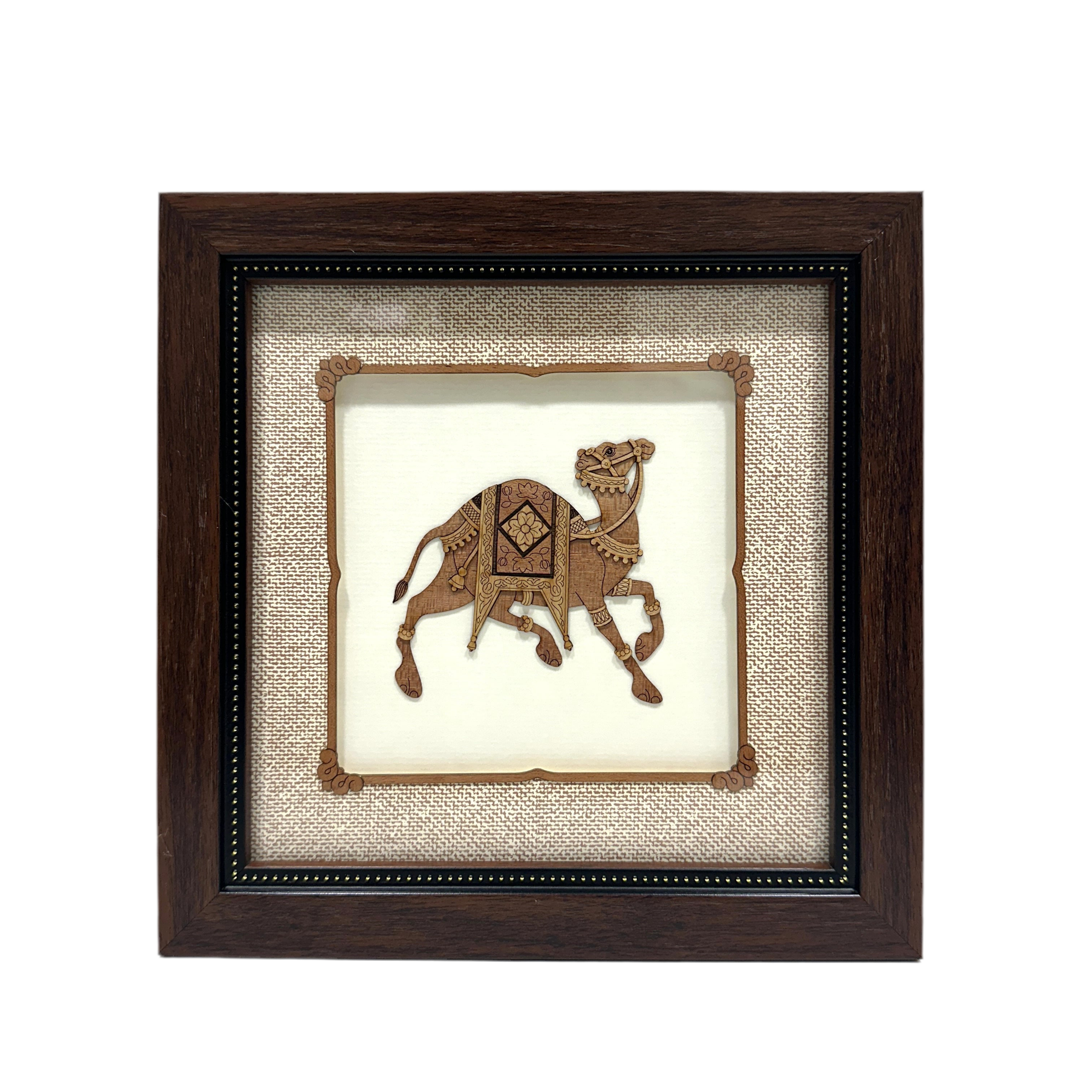 Camel Wooden Animal Depiction Frame Exclusive Artware Available At Tamrapatra