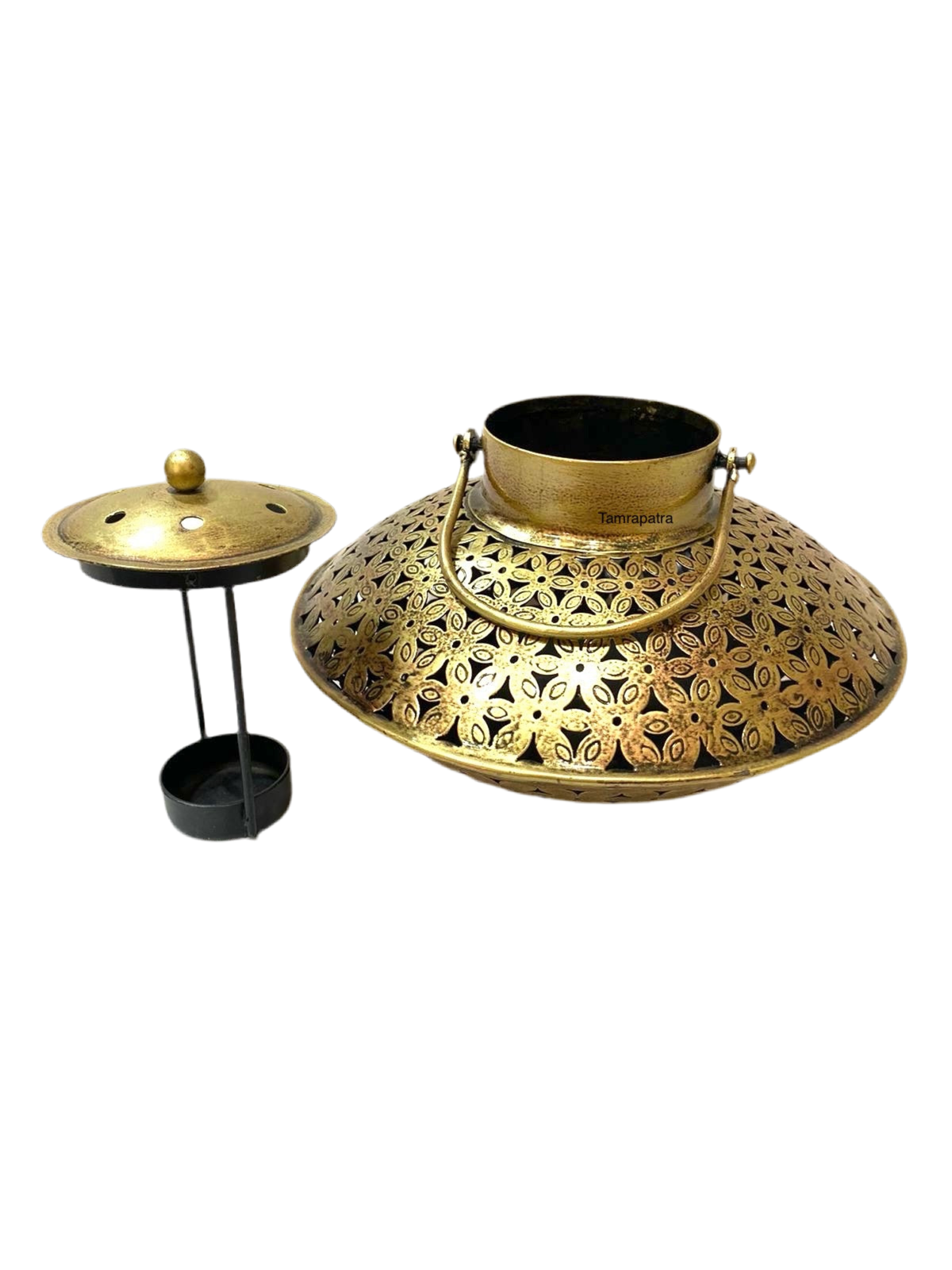 Handi Style Hanging Tea Light Holder Metal Lantern Vintage Art By Tamrapatra