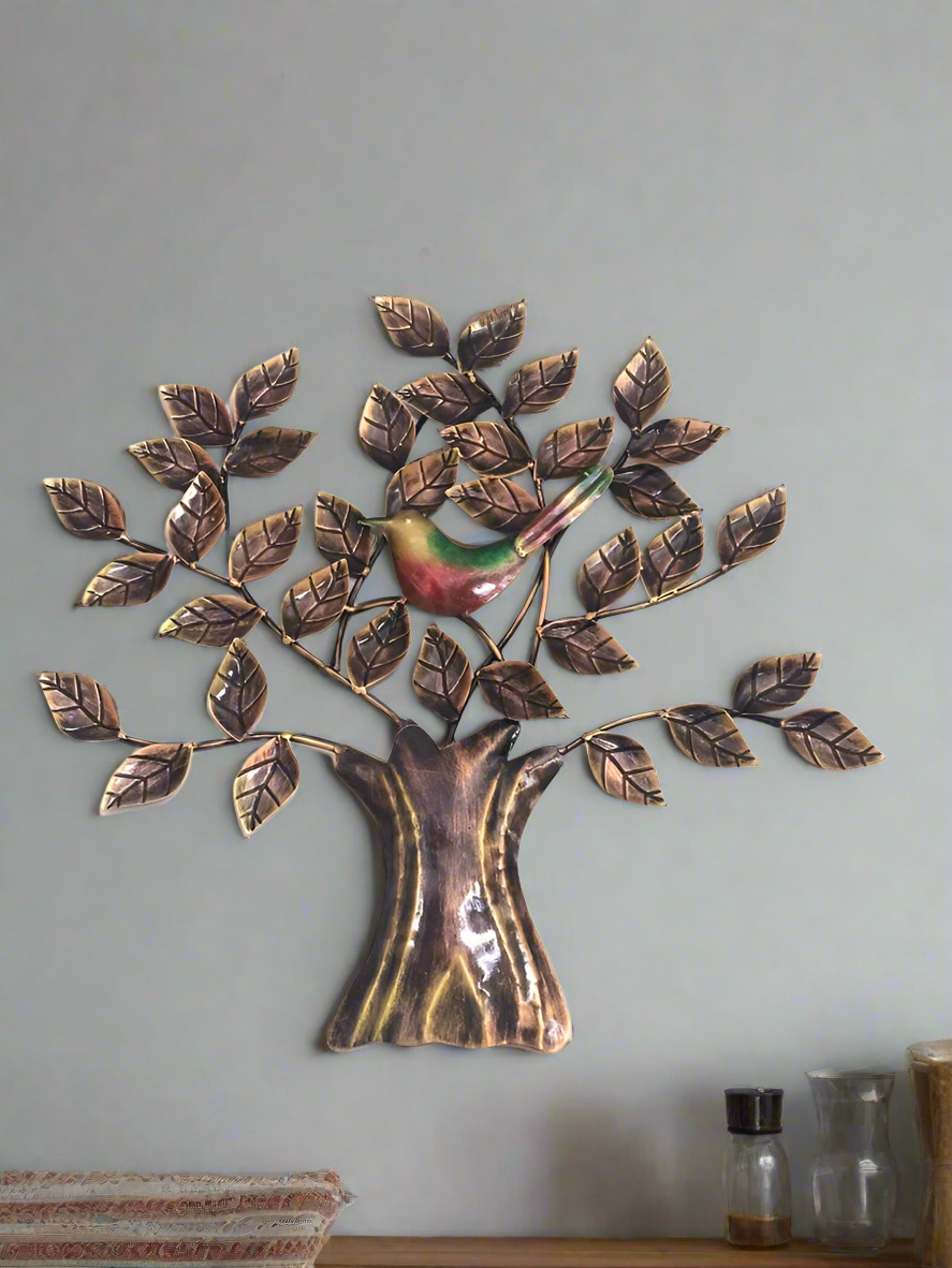 Bird Sitting On Tree Classy Scenery Metal Creation Wall Décor From Tamrapatra