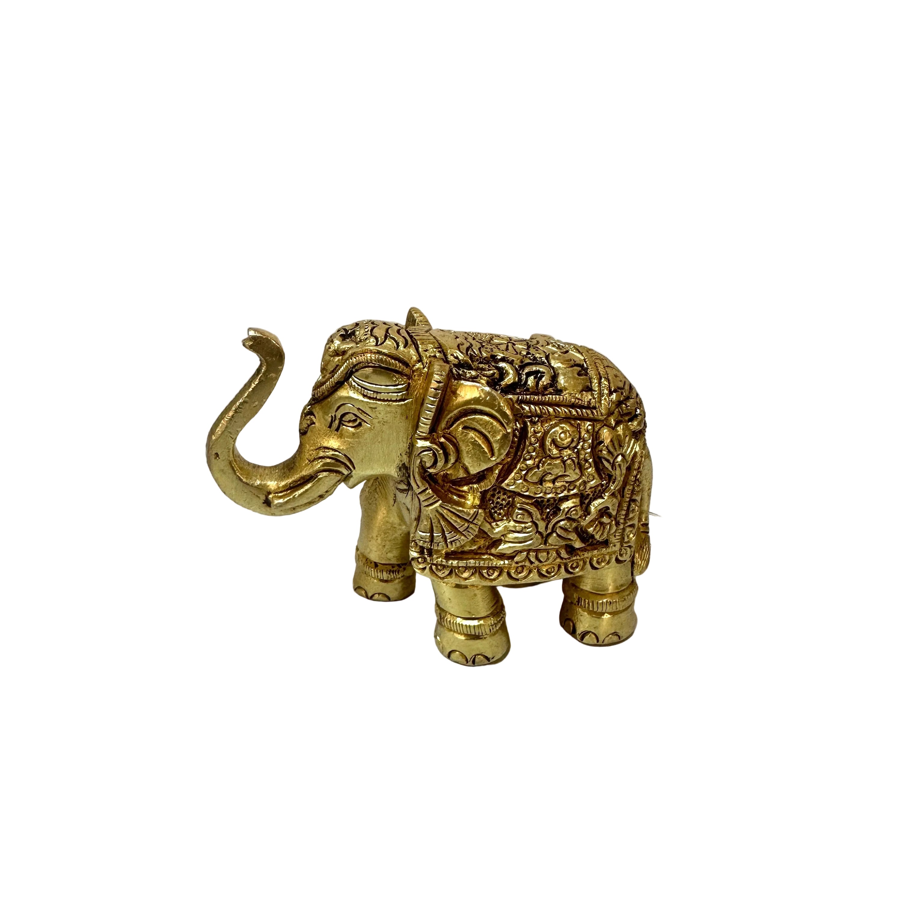 Brass Carving Elephant With Bell Handcrafted Artefact Collection By Tamrapatra - Tamrapatra