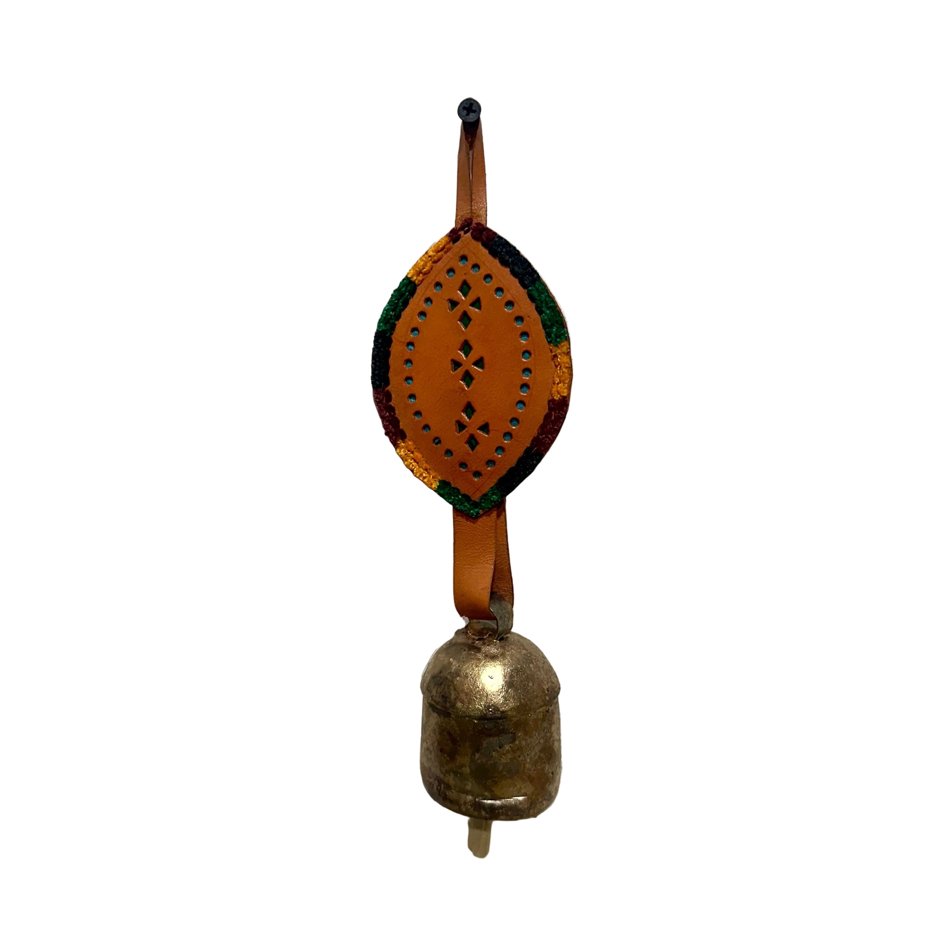 Soothing Sound Bell S Hanging Décor Home Office With Leather Belt Tamrapatra