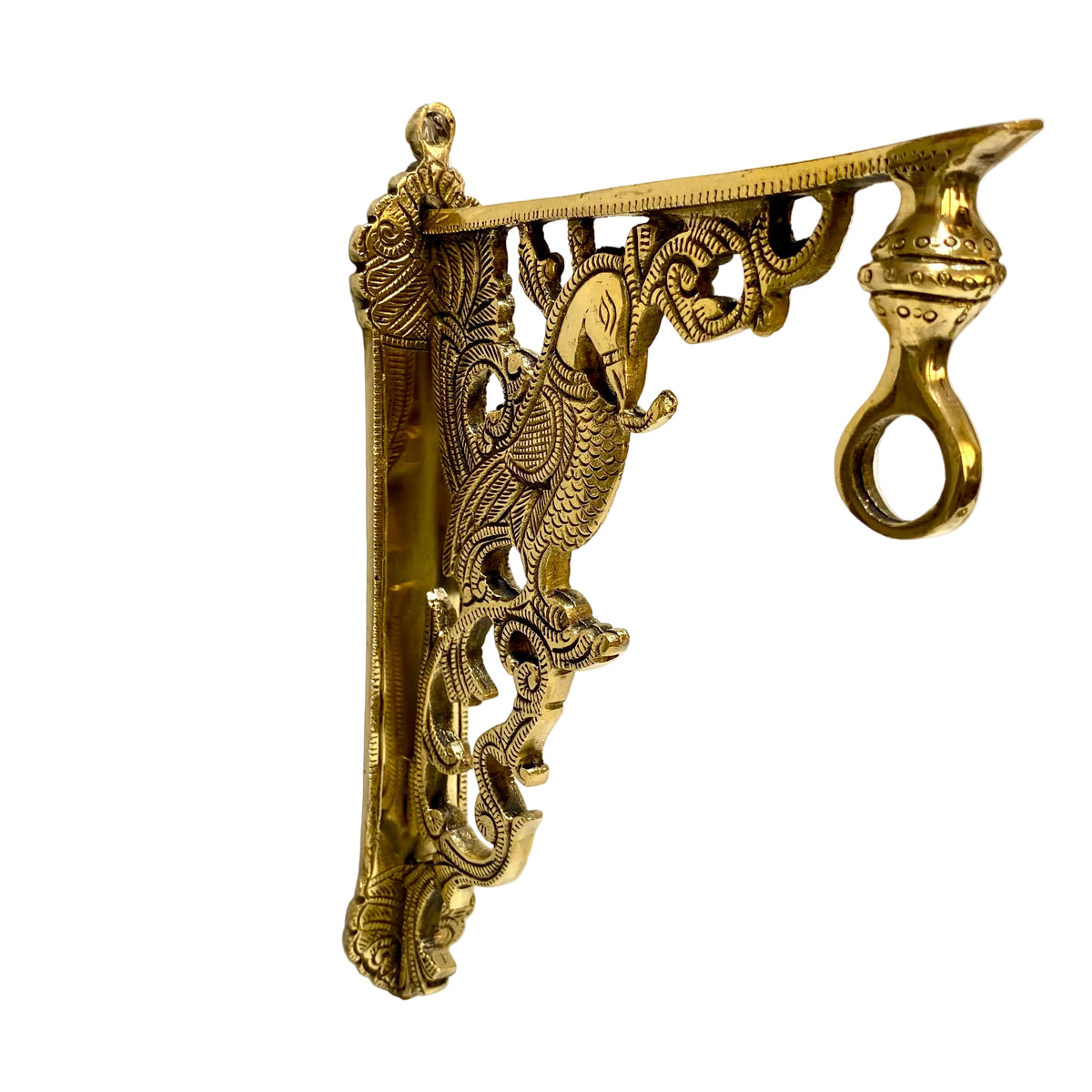Handmade Wall Peacock Brass Hanger Door & Temple To Hang Bells By Tamrapatra - Tamrapatra
