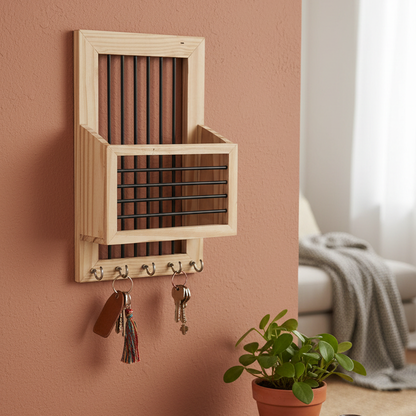 Wooden Key Box Letter Mobile Holder Creative Design Utility Now At Tamrapatra - Tamrapatra