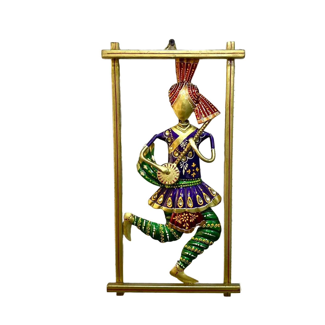 Musical Theme Wall Hanging Traditional Man Playing Instruments By Tamrapatra - Tamrapatra