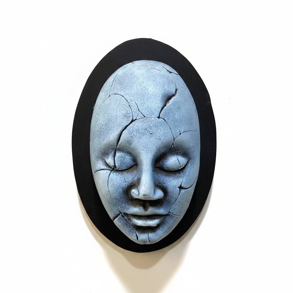 Creative Terracotta Masks In Vibrant Shades On MDF Hanging From Tamrapatra - Tamrapatra
